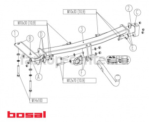 Фаркоп Bosal для LAND ROVER FREELANDER 2006-2015. Артикул 044-321
