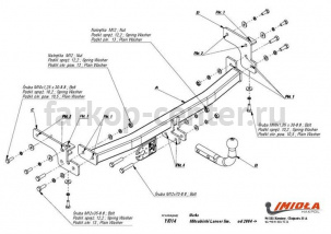 Фаркоп Imiola для MITSUBISHI LANCER 2003-2007. Артикул Y-014