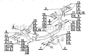 Фаркоп Steinhof для HYUNDAI H1 STAREX 2008-2019г. Артикул H-241