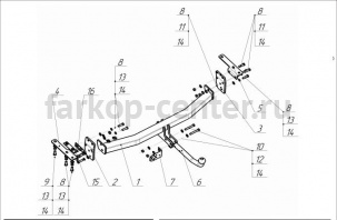 Фаркоп Bosal Russia для NISSAN X-TRAIL T32 2014-2019г. Артикул 4377-A