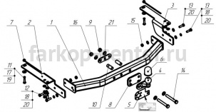 Фаркоп Bosal Russia для TOYOTA LAND CRUISER PRADO 120 2003-2009. Артикул 3016-F