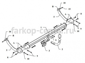 Фаркоп Auto-Hak для PEUGEOT 308 2007-2013. Артикул F 33