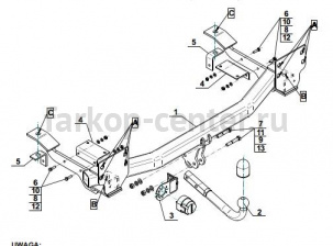 Фаркоп Steinhof для LAND ROVER RANGE ROVER 2002-2012. Артикул L-110