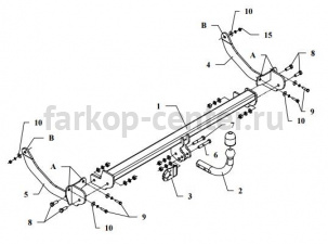 Фаркоп Auto-Hak для PEUGEOT 308 2007-2013. Артикул F 33