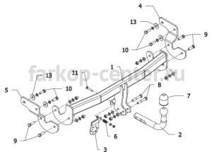 Фаркоп Auto-Hak для HYUNDAI i40 2011-2019г. Артикул J 66