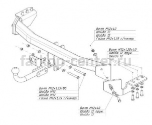 Фаркоп Bosal Russia для SSANG YONG ACTYON 2011-2019г. Артикул 6455-A