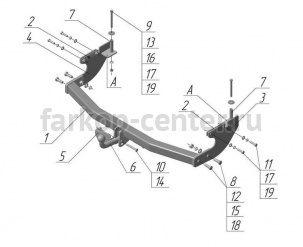 Фаркоп Avtos для GREAT WALL HOVER H2 2005-2010. Артикул GW03