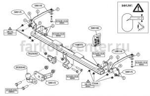 Фаркоп Brink для FORD TRANSIT CONNECT 2014-2019г. Артикул 586100