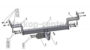 Фаркоп Avtos для KIA CEED хэтчбек 2007-2012. Артикул KI13