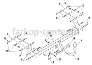 Фаркоп Auto-Hak для FORD MONDEO 2000-2007. Артикул C 38