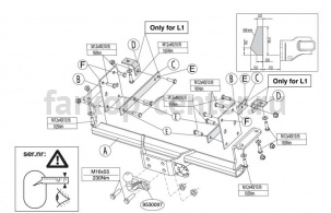 Фаркоп Brink для OPEL MOVANO B 2010-2019г. Артикул 547400