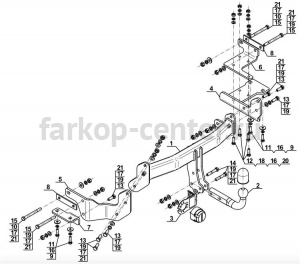 Фаркоп Steinhof для KIA SORENTO PRIME 2015-2019г. Артикул K-039