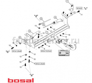 Фаркоп Bosal для SUZUKI GRAND VITARA 2005-2016. Артикул 034-323
