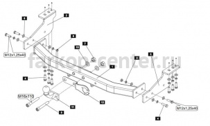 Фаркоп Baltex для SSANG YONG ACTYON 2011-2019г. Артикул 29.1990.08