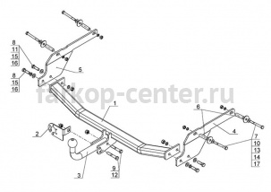 Фаркоп Avtos для NISSAN ALMERA G15 2013-2019г. Артикул NS24