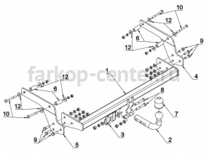 Фаркоп Auto-Hak для RENAULT SANDERO STEPWAY 2014-2019г. Артикул G 75