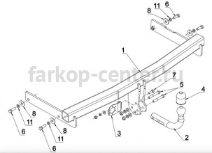 Фаркоп Auto-Hak для VOLKSWAGEN PASSAT CC 2008-2012. Артикул K 53