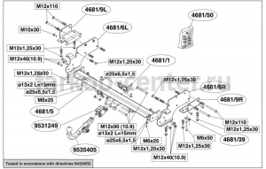 Фаркоп Brink для MITSUBISHI PAJERO 2000-2007. Артикул 468100