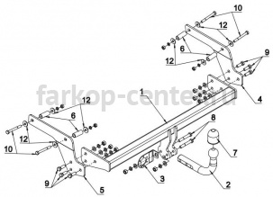 Фаркоп Auto-Hak для RENAULT SANDERO STEPWAY 2014-2019г. Артикул G 77