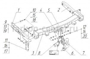 Фаркоп Bosal Russia для MERCEDES-BENZ M-CLASS W164 2005-2012. Артикул 2255-AK41