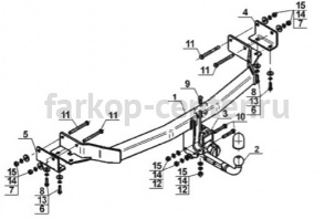 Фаркоп Steinhof для KIA SORENTO 2009-2012. Артикул K-016