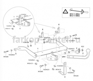 Фаркоп Westfalia для RENAULT KANGOO 1998-2008. Артикул 316201600001