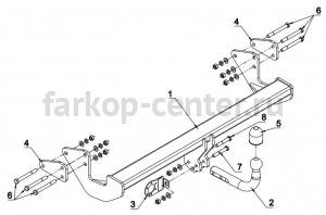 Фаркоп Auto-Hak для MERCEDES-BENZ V-CLASS W447 2014-2019г. Артикул D 47