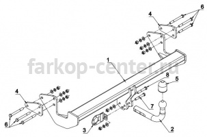 Фаркоп Auto-Hak для MERCEDES-BENZ V-CLASS W447 2014-2019г. Артикул D 47