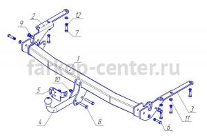 Фаркоп Avtos для TOYOTA RAV4 2006-2013. Артикул TY23
