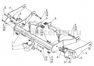 Фаркоп Avtos для CHEVROLET CAPTIVA 2013-2019г. Артикул CV13
