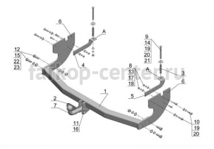 Фаркоп Avtos для GREAT WALL HOVER H3 2010-2014. Артикул GW08