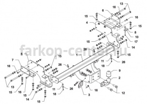 Фаркоп Auto-Hak для MITSUBISHI PAJERO 2000-2007. Артикул Z 28