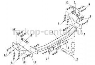 Фаркоп Auto-Hak для DODGE JOURNEY 2008-2019г. Артикул R 49