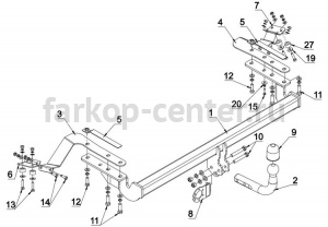 Фаркоп Auto-Hak для TOYOTA AVENSIS 2003-2009. Артикул 0 56