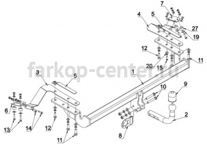 Фаркоп Auto-Hak для TOYOTA AVENSIS 2003-2009. Артикул 0 56