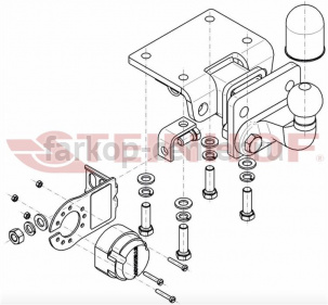 Фаркоп Steinhof для VOLKSWAGEN AMAROK 2010-2019г. Артикул V-021
