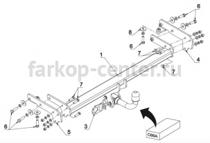 Фаркоп Auto-Hak для FORD EDGE 2014-2019г. Артикул C 66
