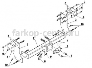 Фаркоп Auto-Hak для FORD TRANSIT 2000-2014. Артикул C 37