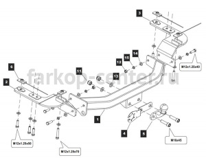 Фаркоп Baltex для TOYOTA LAND CRUISER 200 2007-2019г. Артикул Y-20