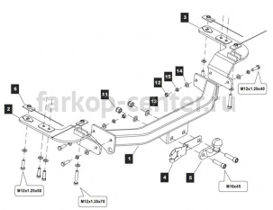 Фаркоп Baltex для TOYOTA LAND CRUISER 200 2007-2019г. Артикул Y-20