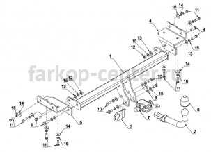 Фаркоп Auto-Hak для HYUNDAI ix35 2010-2015. Артикул J 60A