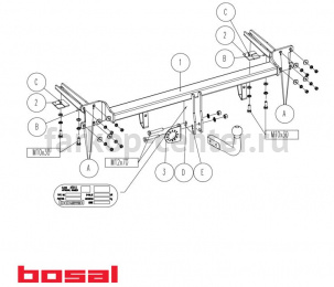 Фаркоп Bosal для OPEL ASTRA H универсал 2004-2010. Артикул 027-401