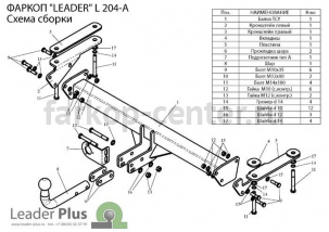 Фаркоп Лидер Плюс для LAND ROVER FREELANDER 2006-2015. Артикул L205-BA