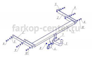 Фаркоп Avtos для SKODA SUPERB 2008-2015. Артикул SK06