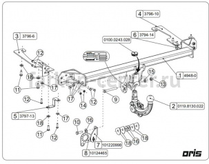 Фаркоп Bosal для HONDA CR-V 2012-2017. Артикул 049-483
