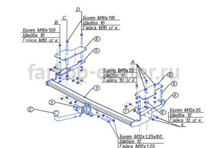 Фаркоп Bosal Russia для FIAT SEDICI 2006-2014. Артикул 2851-A