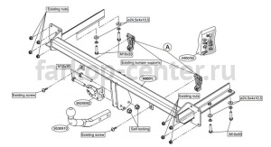 Фаркоп Brink для OPEL ASTRA H универсал 2004-2010. Артикул 440000