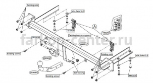 Фаркоп Brink для OPEL ASTRA H универсал 2004-2010. Артикул 440000
