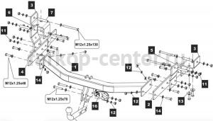 Фаркоп Baltex для HYUNDAI H1 STAREX 2008-2019г. Артикул 10.2549.12