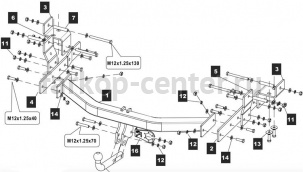 Фаркоп Baltex для HYUNDAI H1 STAREX 2008-2019г. Артикул 10.2549.12